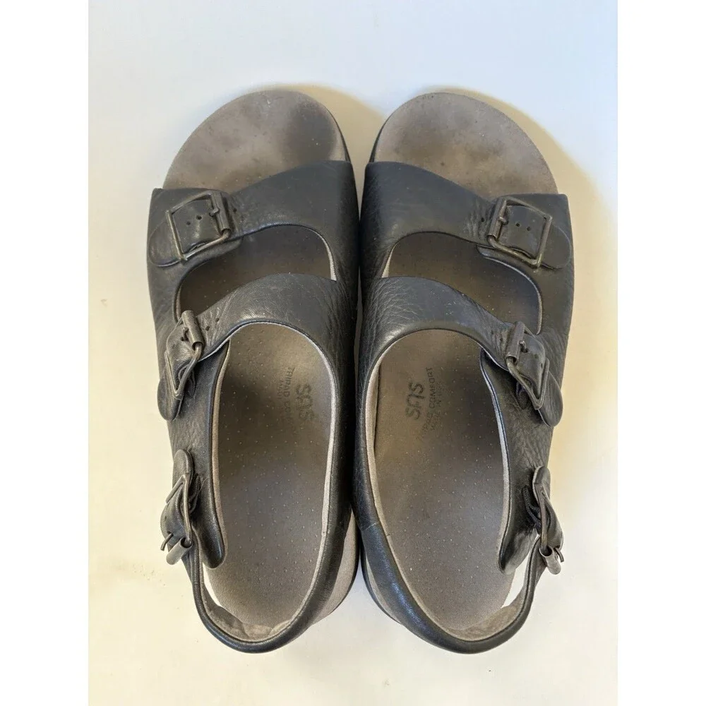 SAS Bravo Sandal Black Leather Mens 11 Comfort Shoe